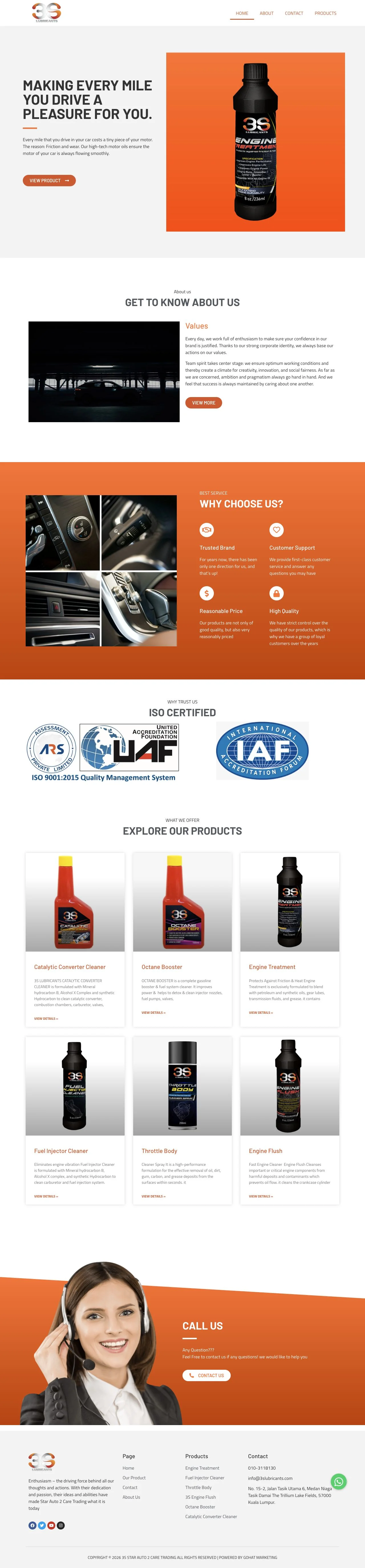 3S Lubricants website design