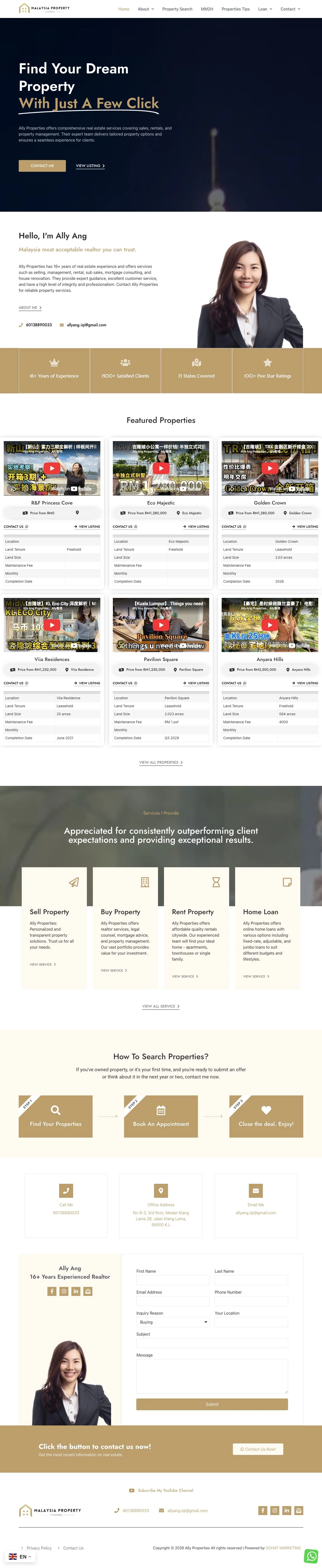Ally Properties website design