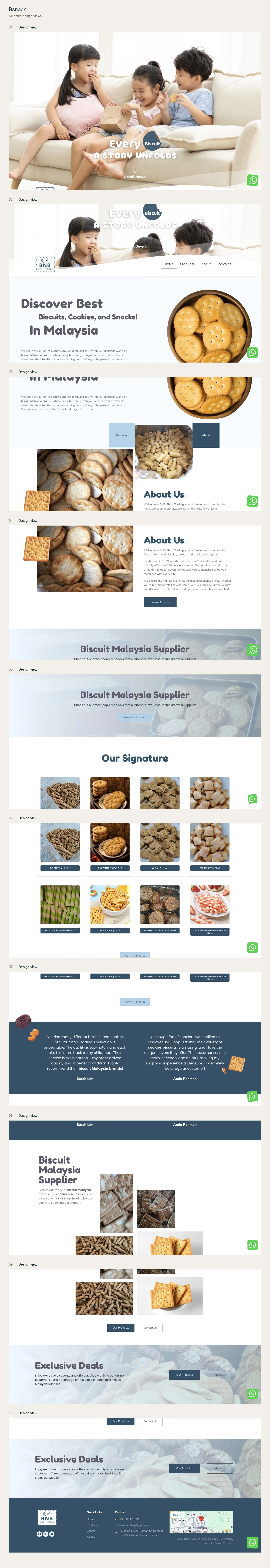 Bsnack website design
