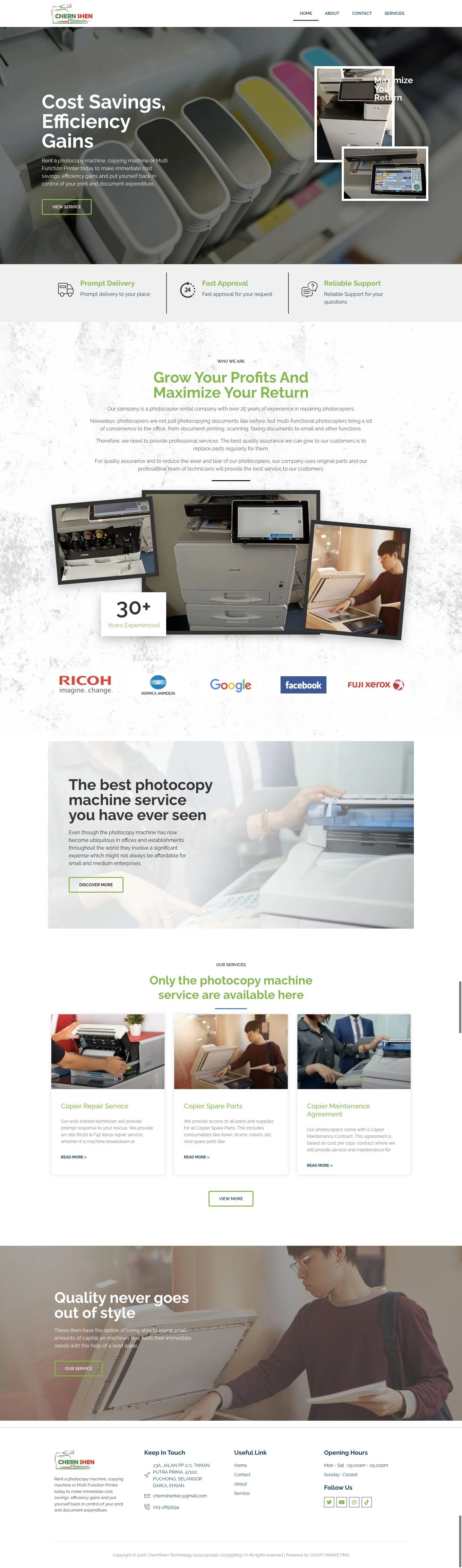 Chern Shen Technology website design