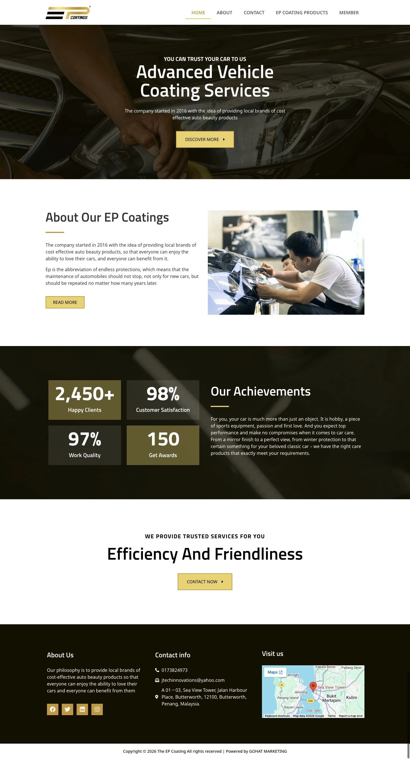 EP Coating website design