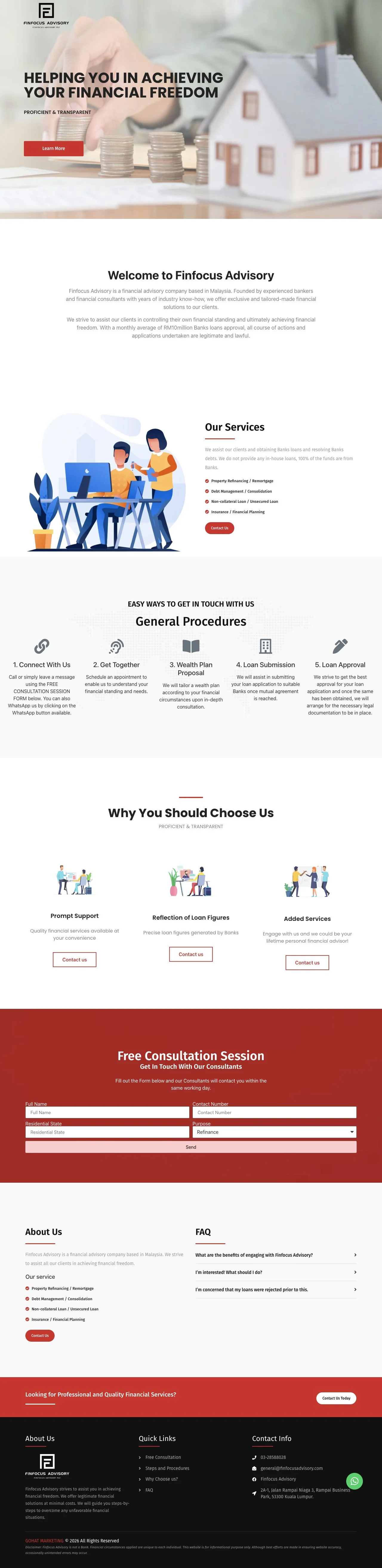 Finfocus Advisory website design