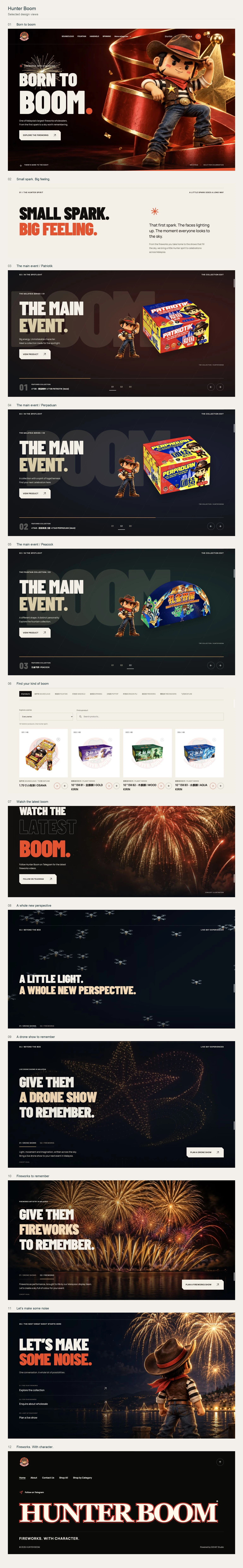 Hunter Boom website design
