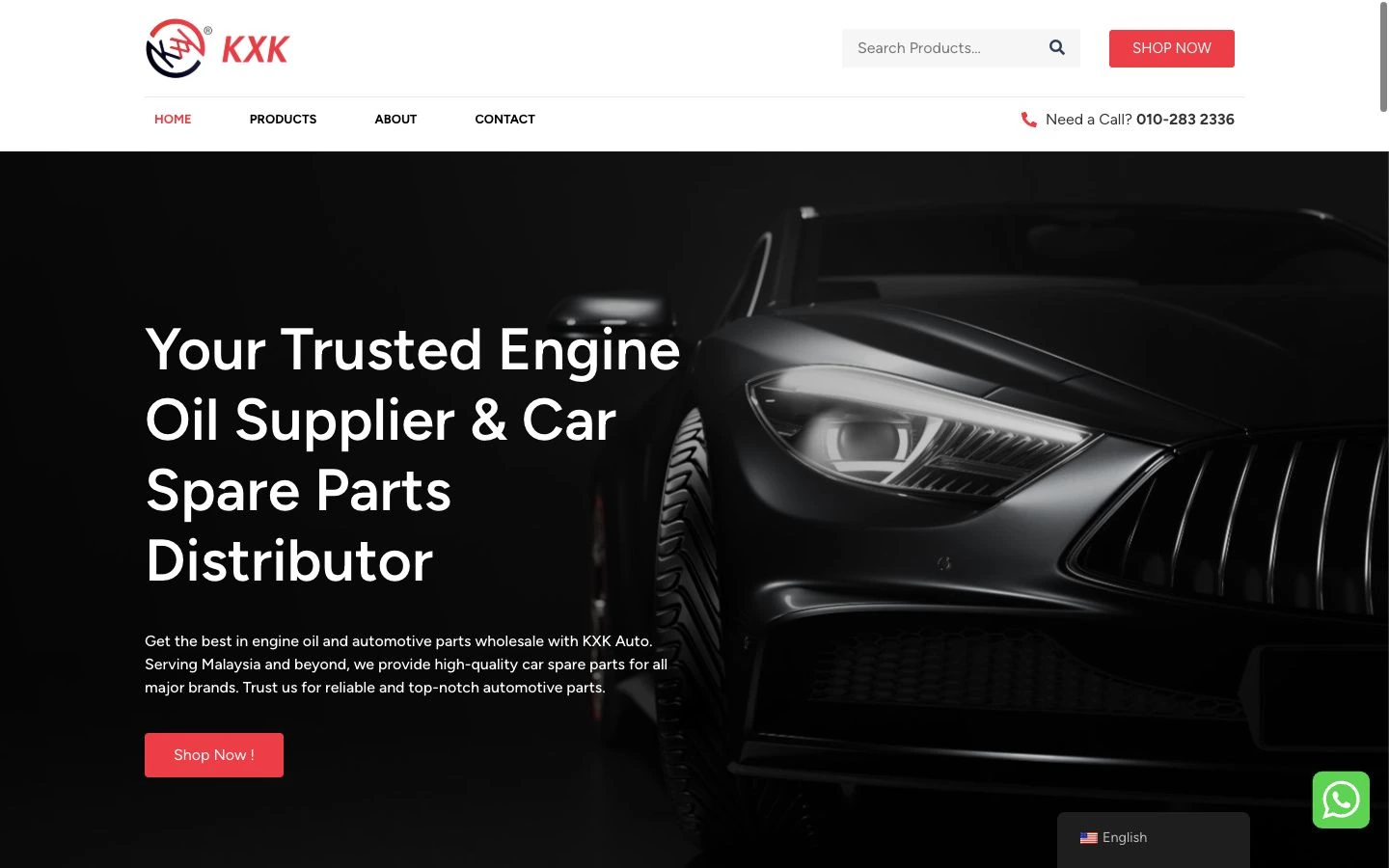 KXK Auto website design