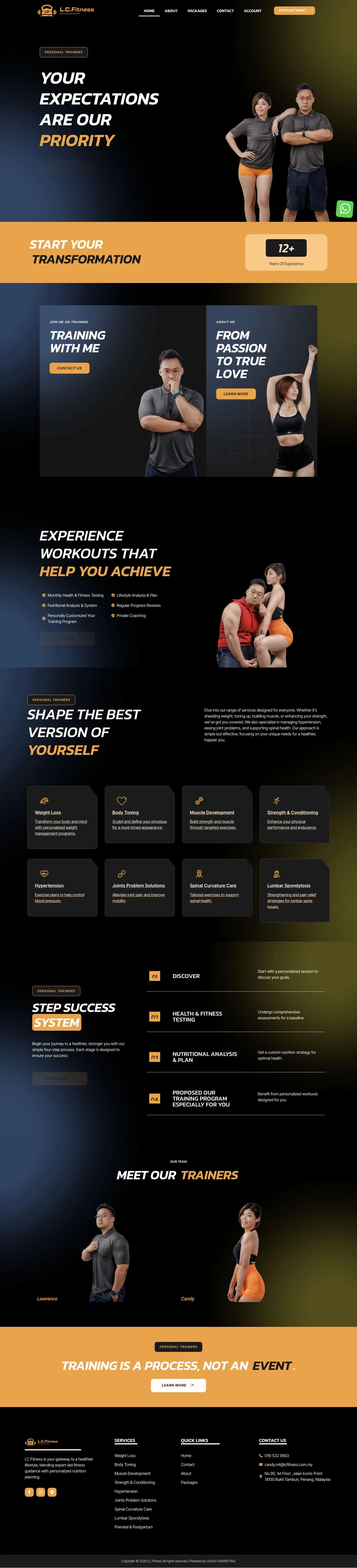 LC Fitness website design