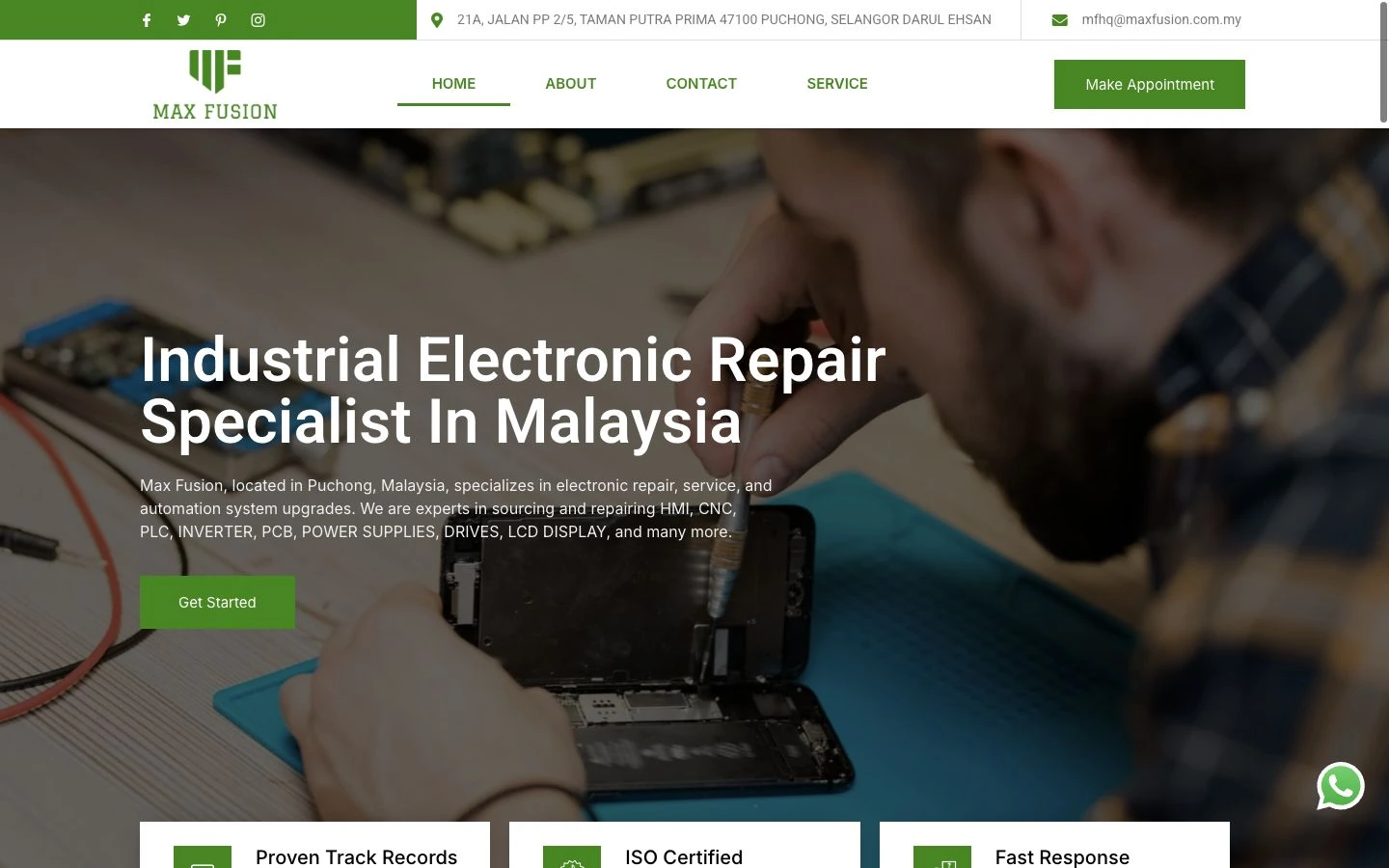 Maxfusion website design