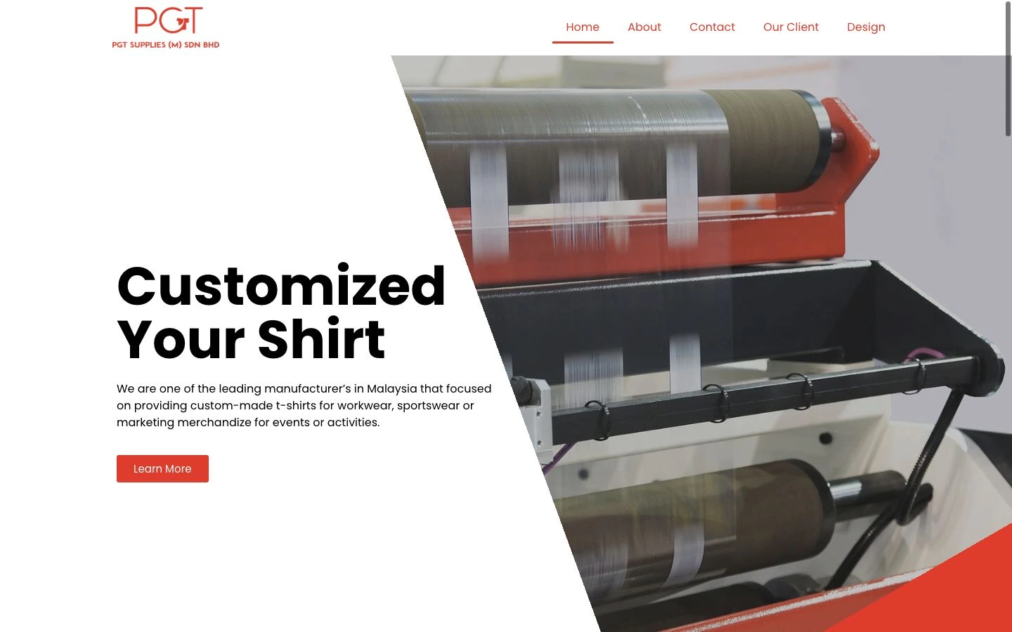 PGT Uniform website design