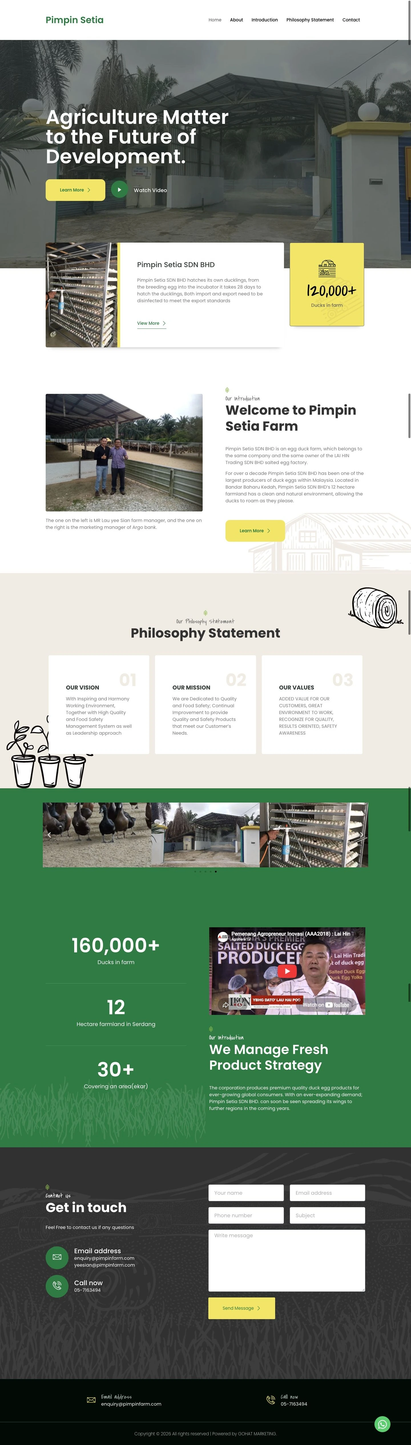 Pimpin Farm website design