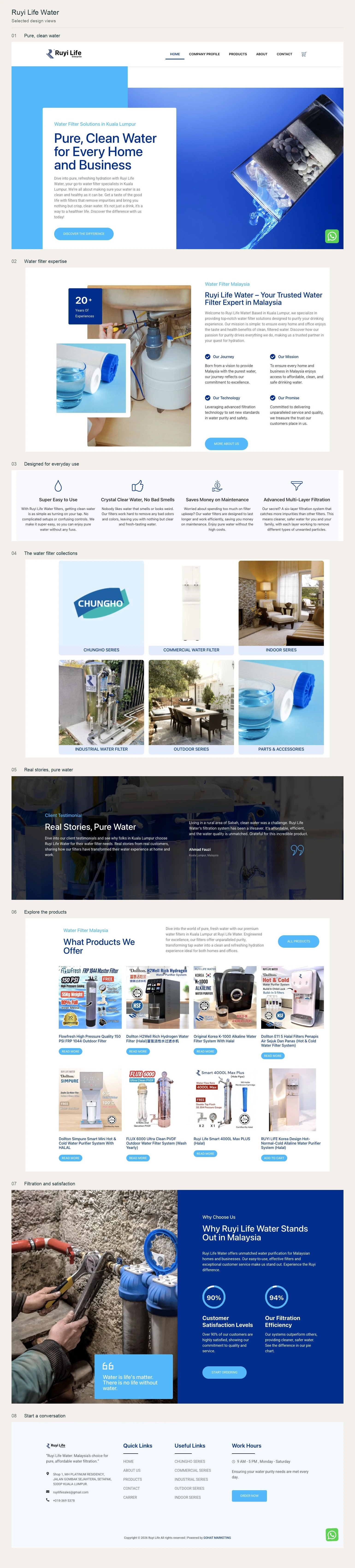 Ruyi Life Water website design