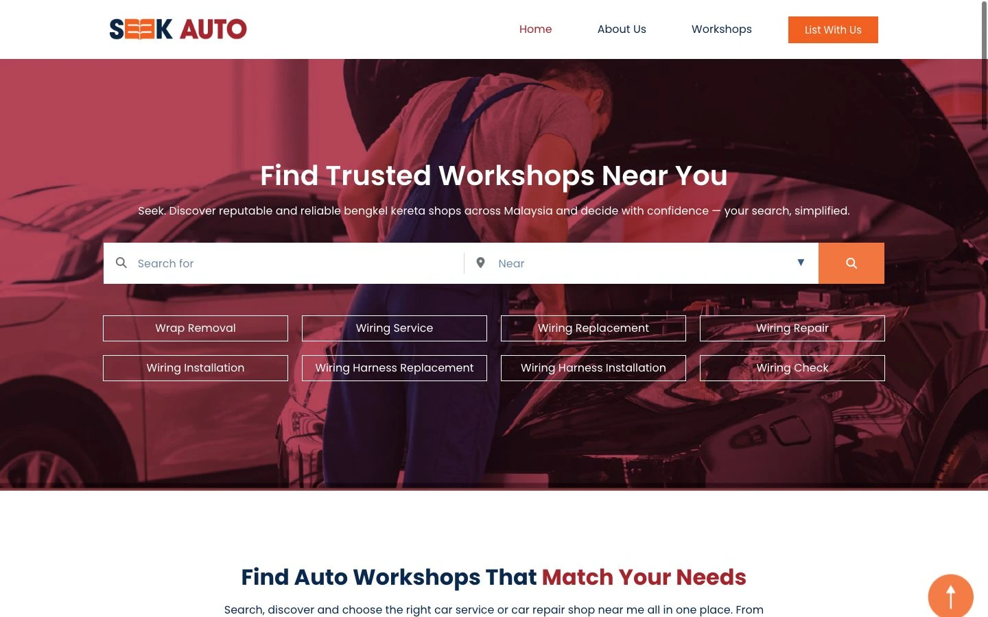 Seek Auto website design