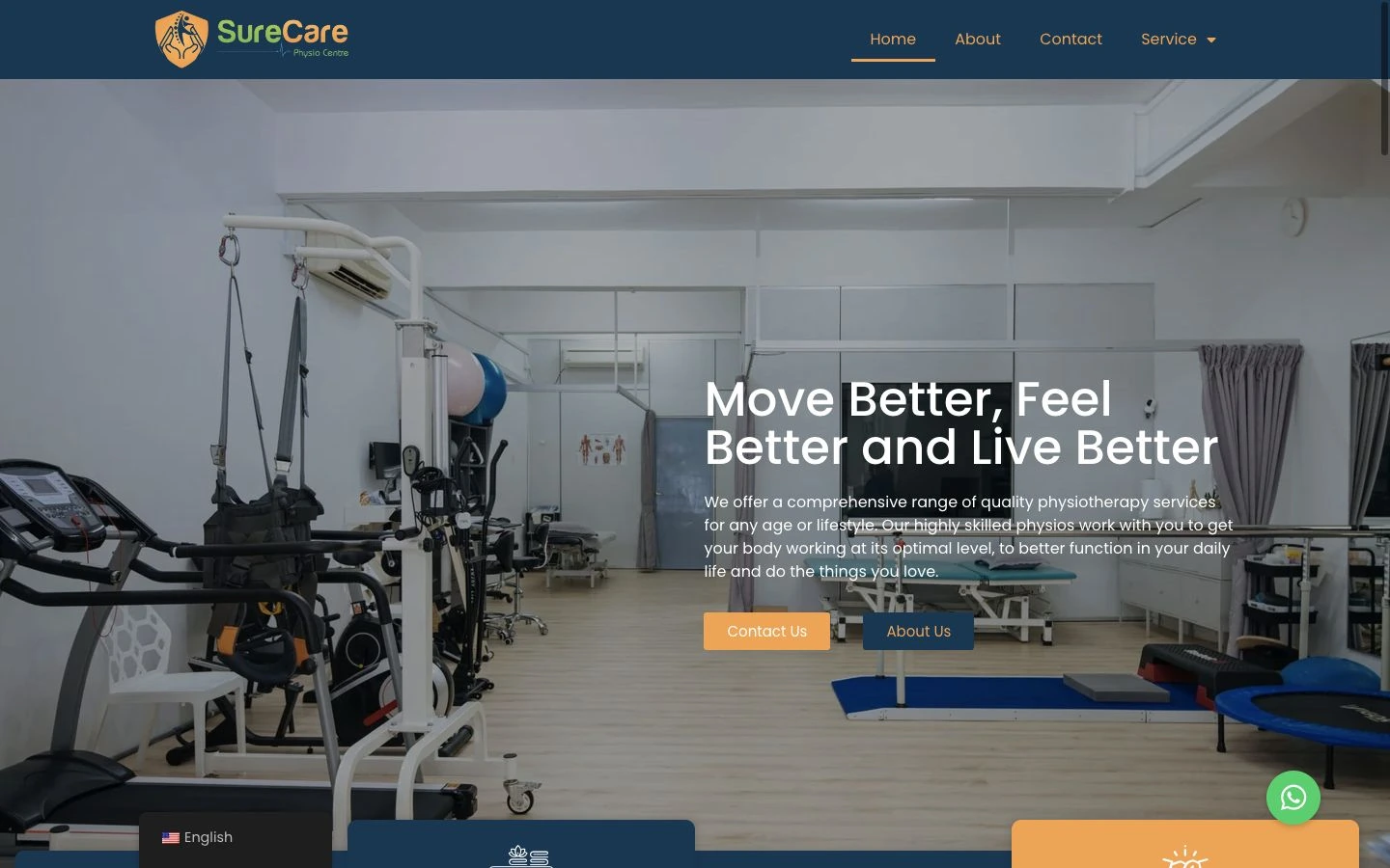 SureCare Physio website design
