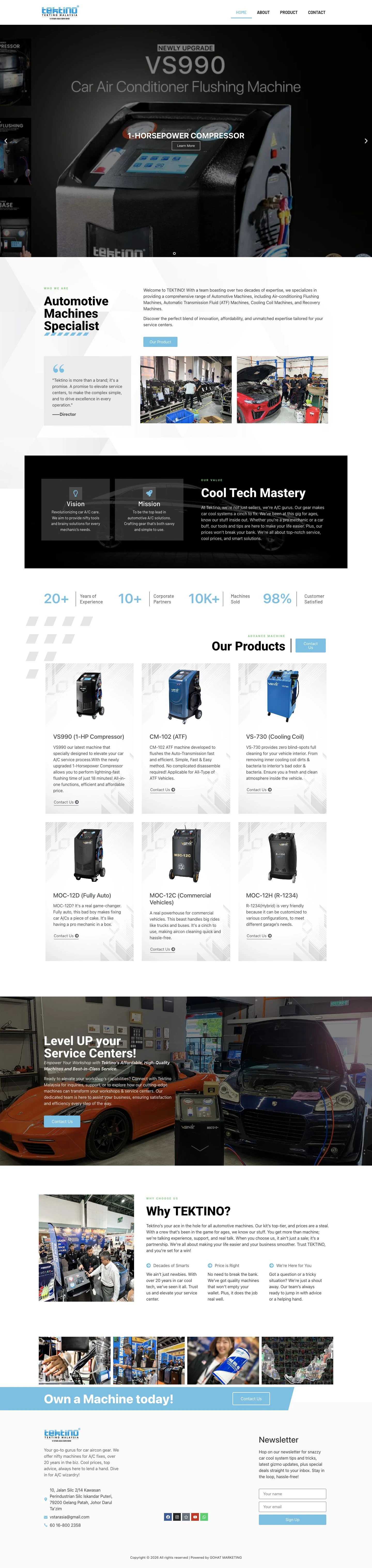 Tektino Malaysia website design