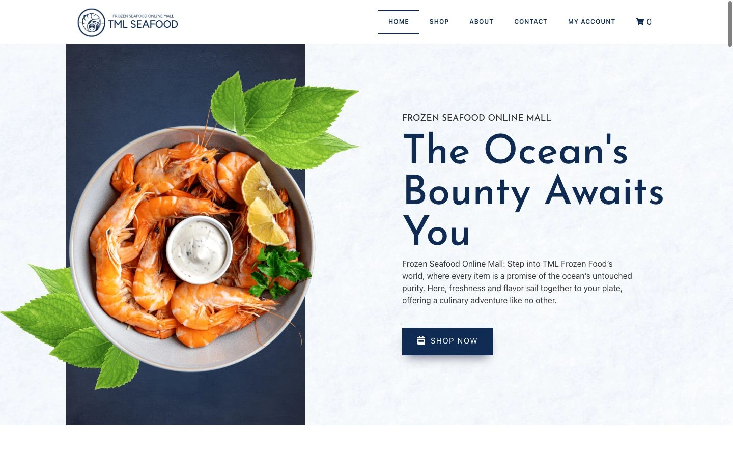 TML Frozen Seafood website design
