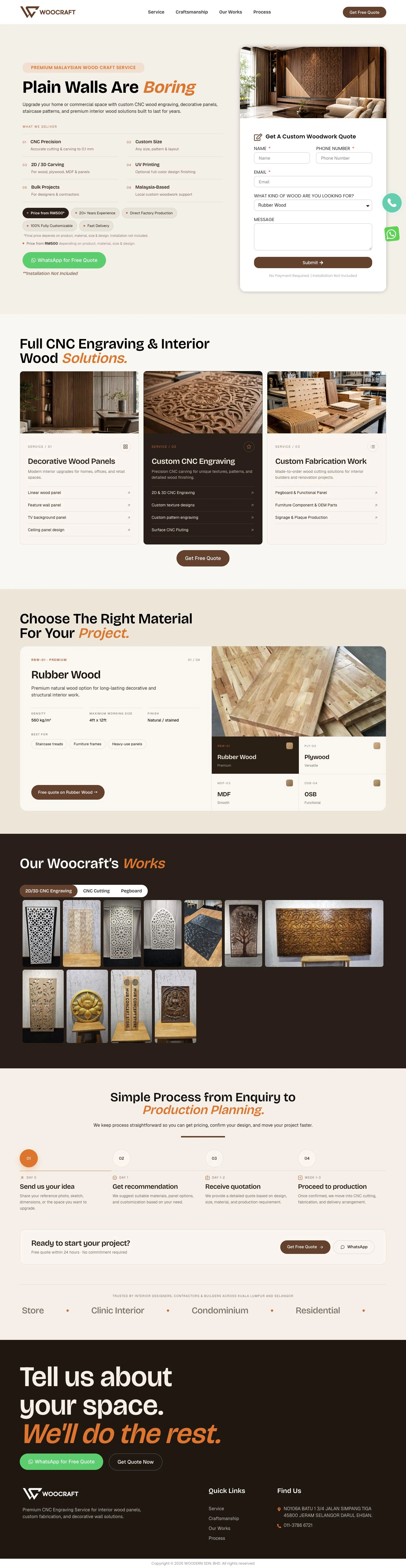 Woocraft website design